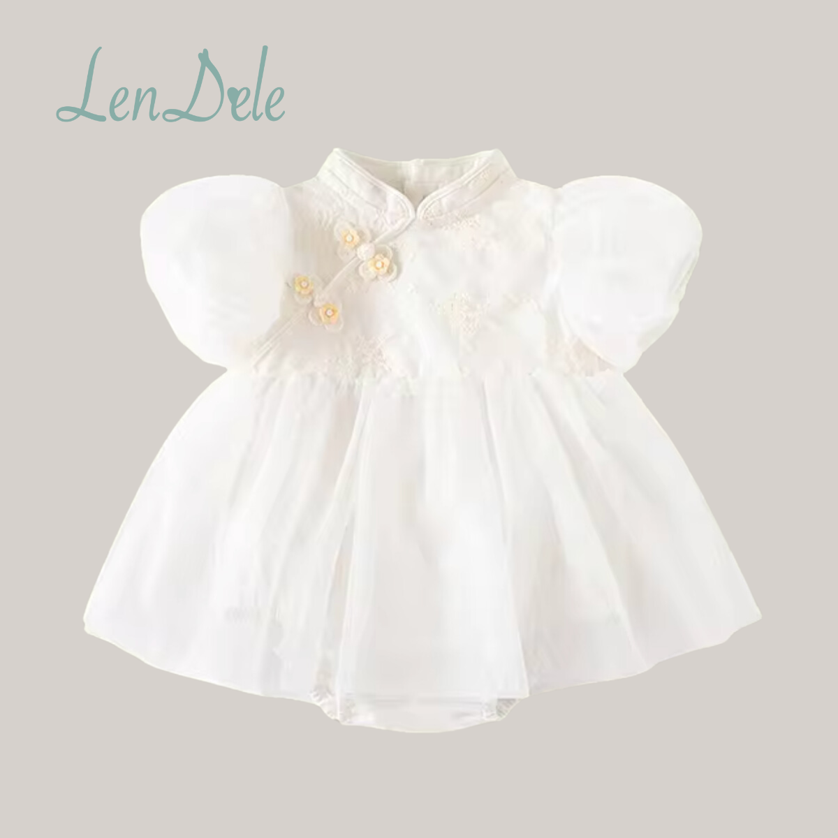 MEI Chinese-Style Baptismal White Dress