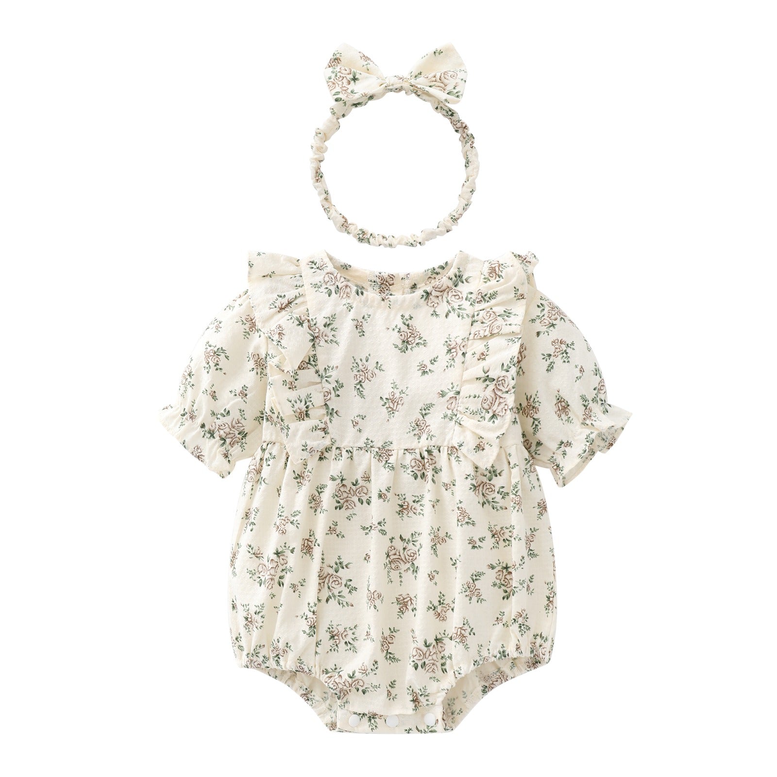 BLOSSOM Floral Romper with Headband