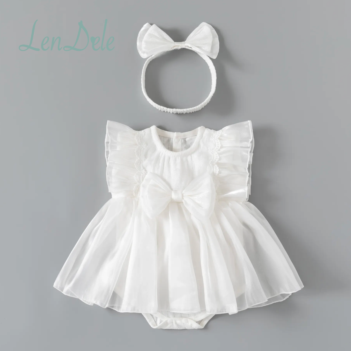 Bethany Baptismal & Reception Dress with Headband