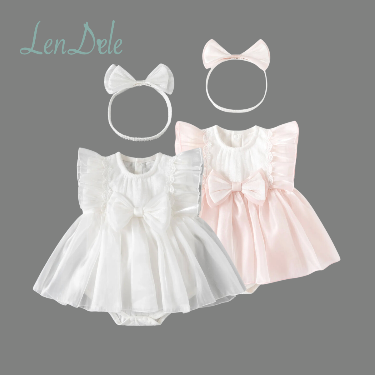 Bethany Baptismal & Reception Dress with Headband