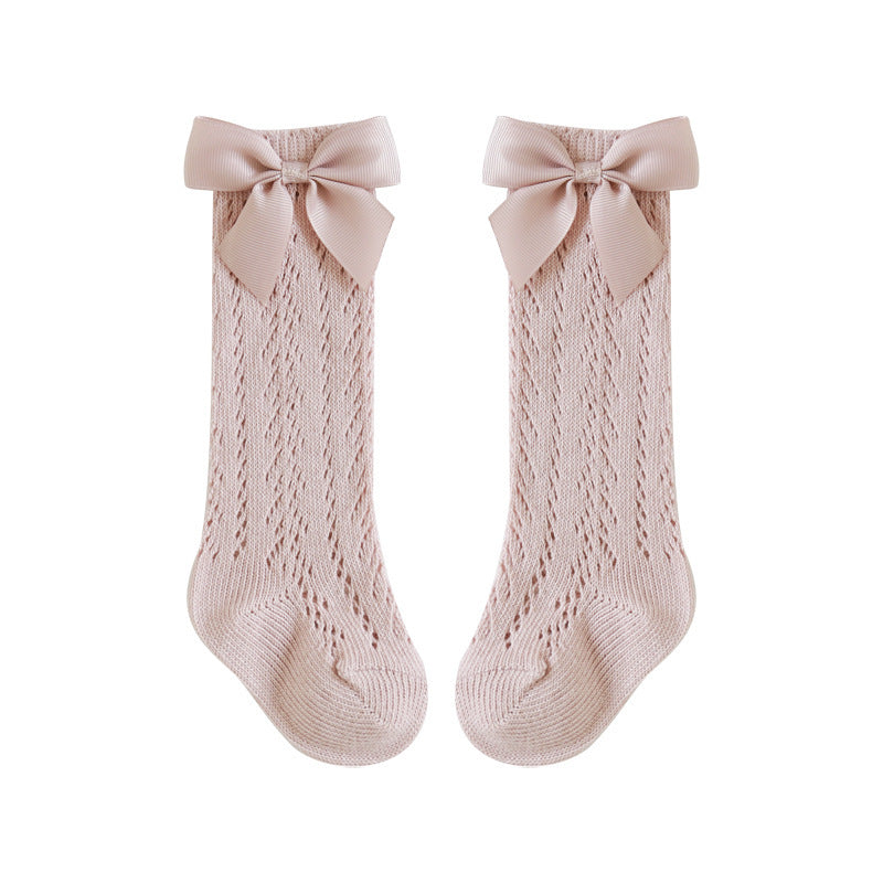 Desiree Knee-High Breathable Socks w/ Ribbon