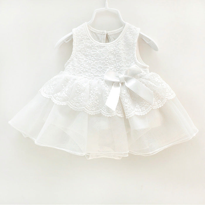 RUTH Sleeveless White Baptismal Dress