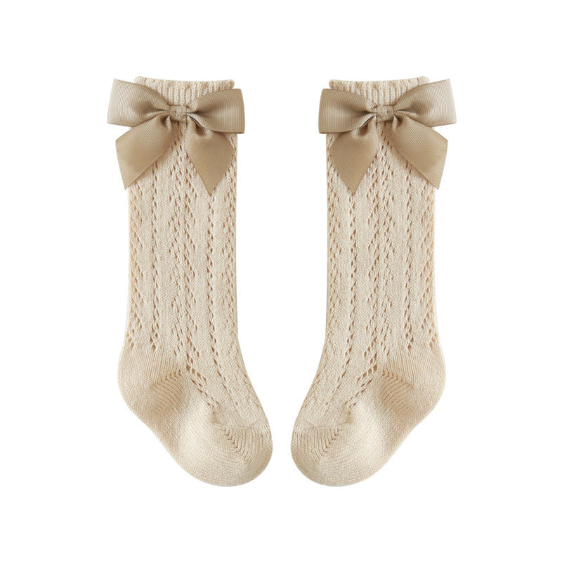 Desiree Knee-High Breathable Socks w/ Ribbon