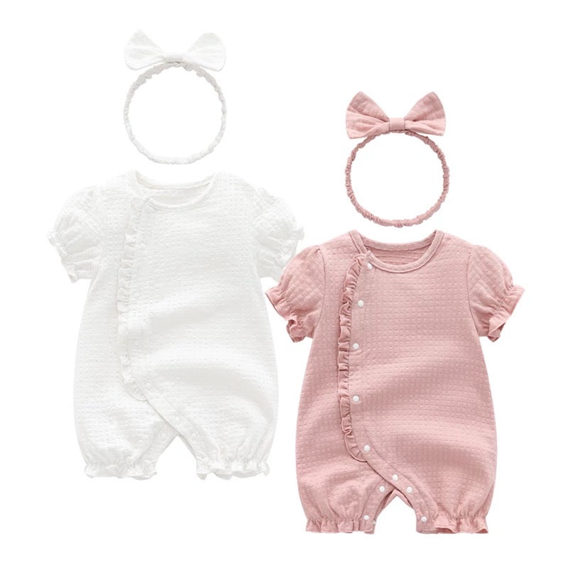 KENDALL Organic Cotton  Romper & Headband Set