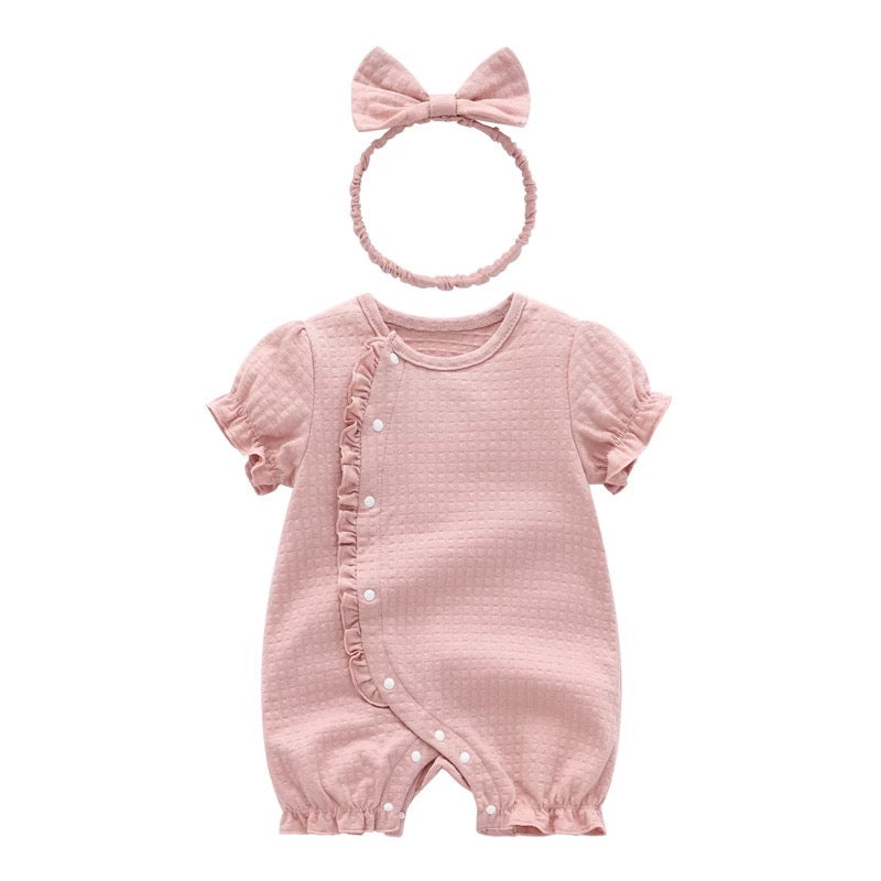 KENDALL Organic Cotton  Romper & Headband Set